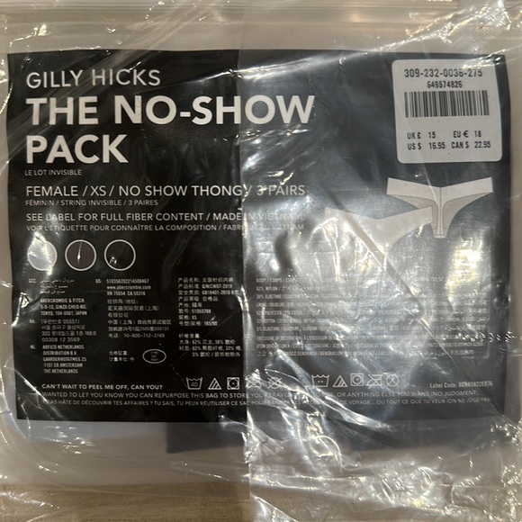 NWT Gilly Hicks No Show Thong 3 Pack - Picture 3 of 3